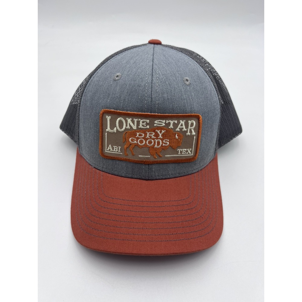 Richardson 112 Lone Star Dry Goods Texas‎ Hat Orange/Gray Snapback Embroidered
